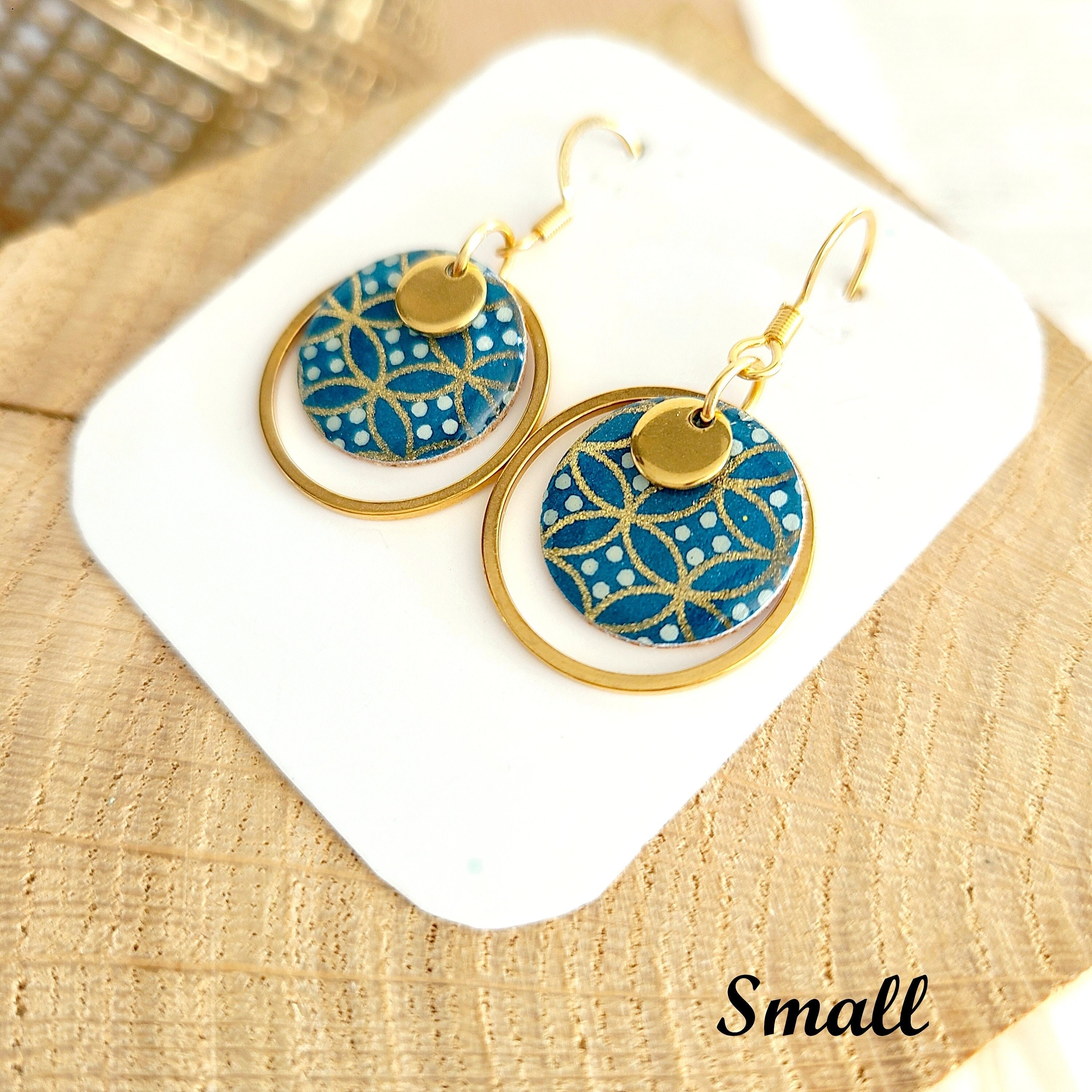 Japanese style geometric earrings Hanging earrings woman Boho chic