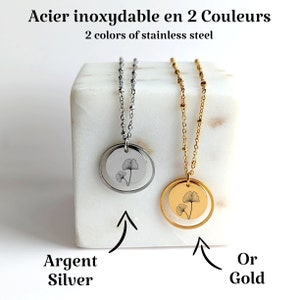 Collier personnalisé fleur de naissance, idée cadeau d'anniversaire femme, bijou mois de naissance, cadeau pour elle, bijou fait main image 2