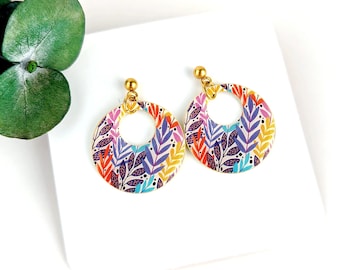 Boucles d'oreilles multicolores femme "Eden"
