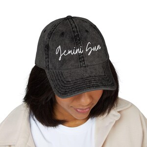 Gemini Sun Vintage Embroidered Cap - Casual Style, Perfect Gift for Friends, Cool Accessories, Summer Outing, Unique Fashion Statement