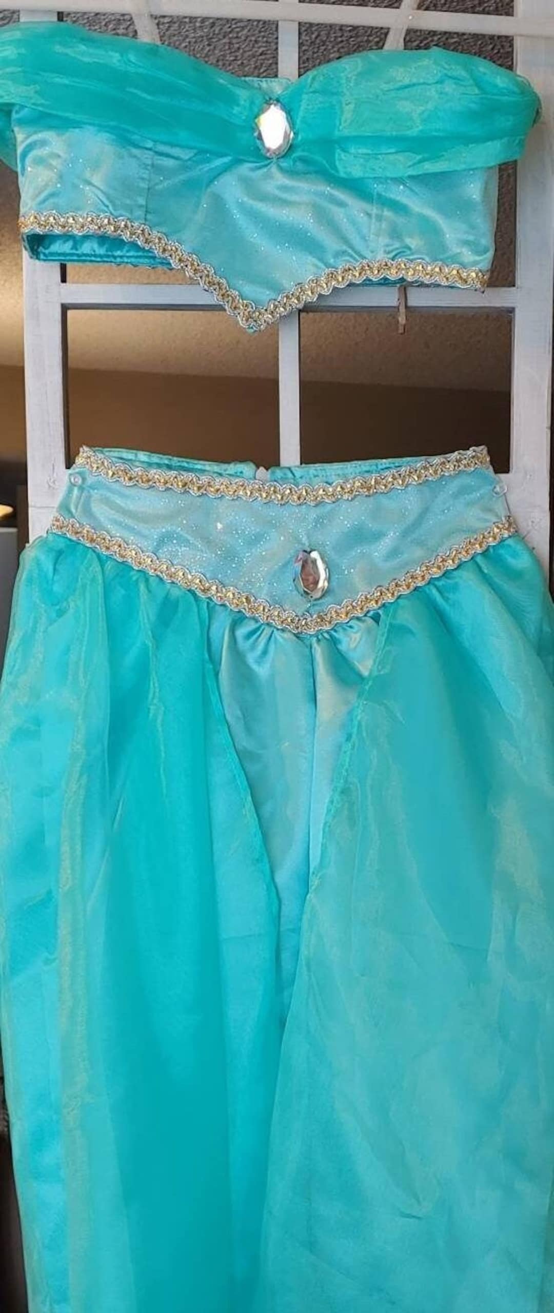 Jasmine Princess Costume 2 Piece Set/disney Aladdin Inspired Costume