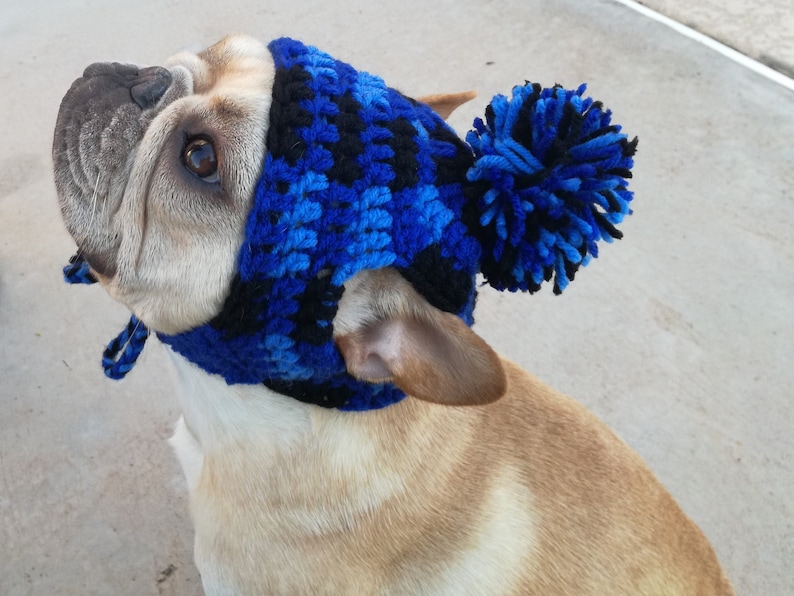 Custom Plaid French Bulldog Hat With Pompom and Braided Ties Etsy