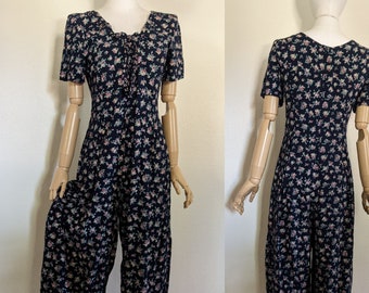 Vintage Floral Jumpsuit Small/Medium, 90's Fashion