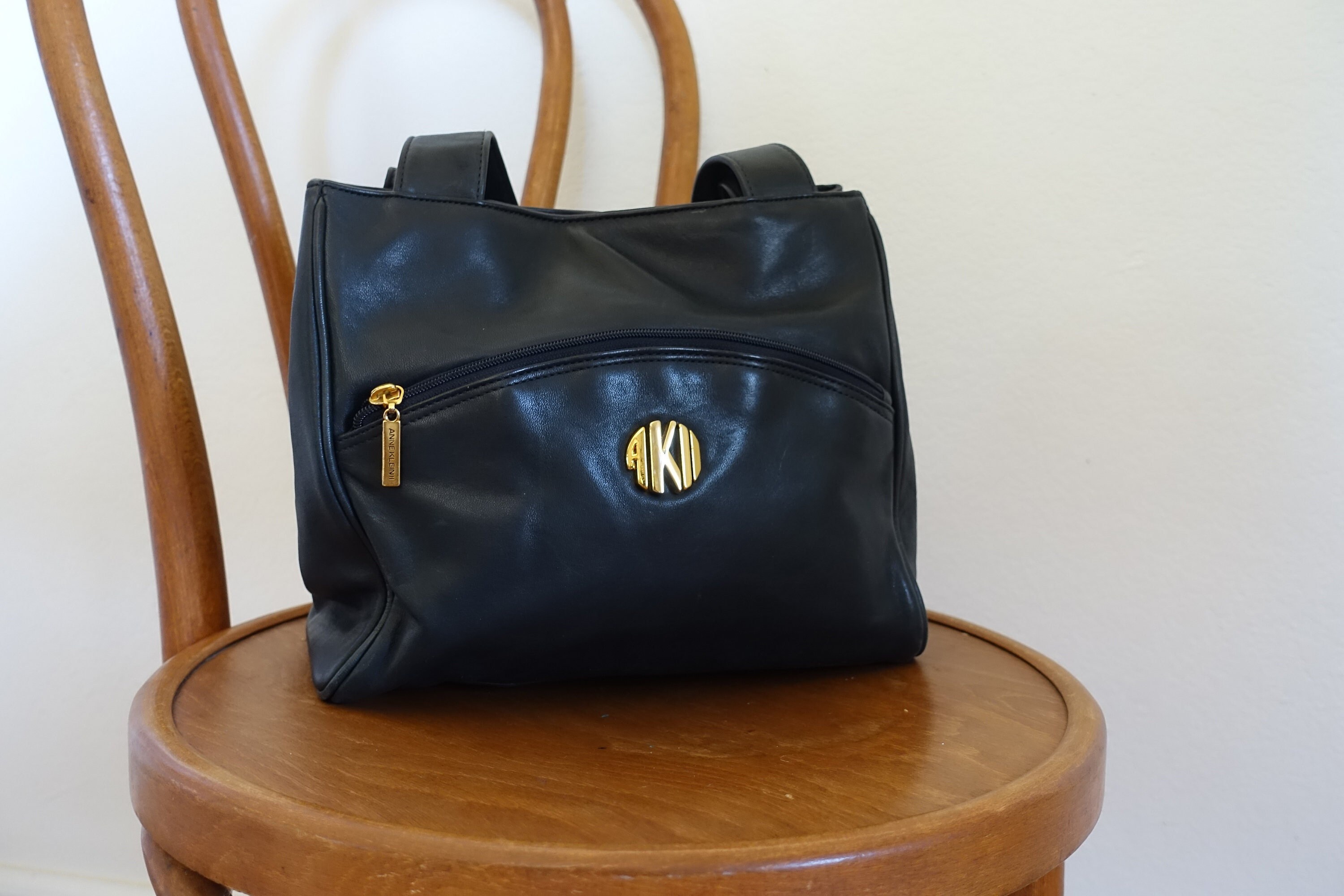 Anne Klein Vintage Designer Leather Shoulder Bag/Crossbody