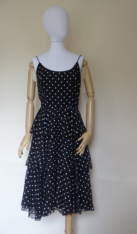 Vintage 1950s Polka Dot dress Small - image 1