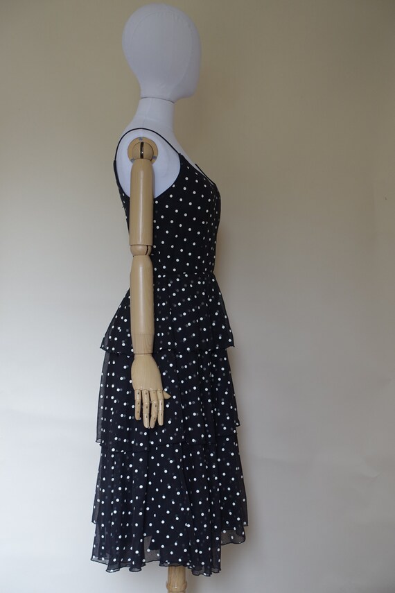 Vintage 1950s Polka Dot dress Small - image 6