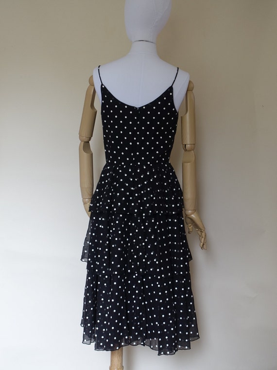 Vintage 1950s Polka Dot dress Small - image 7