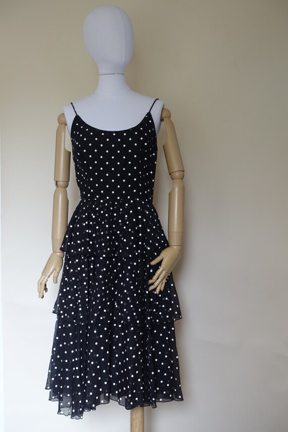 Vintage 1950s Polka Dot dress Small - image 5