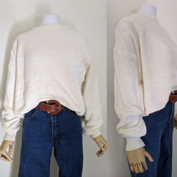 Cream Ivory Fisherman Sweater