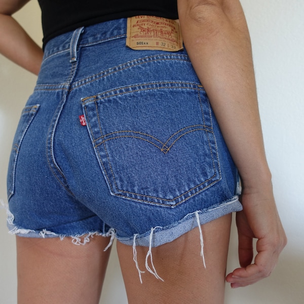 VTG 501XX  Levis Shorts, 30" Waist - Small ,  Medium wash, High Rise, Made in USA