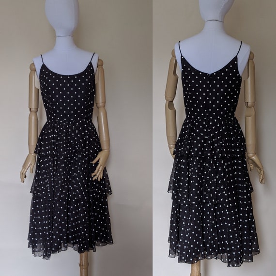 Vintage 1950s Polka Dot dress Small - image 2