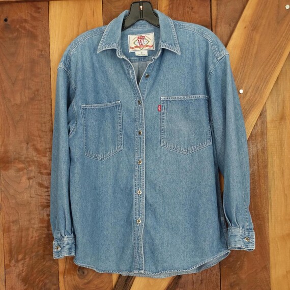 Levis vintage denim button down, S/M - image 4