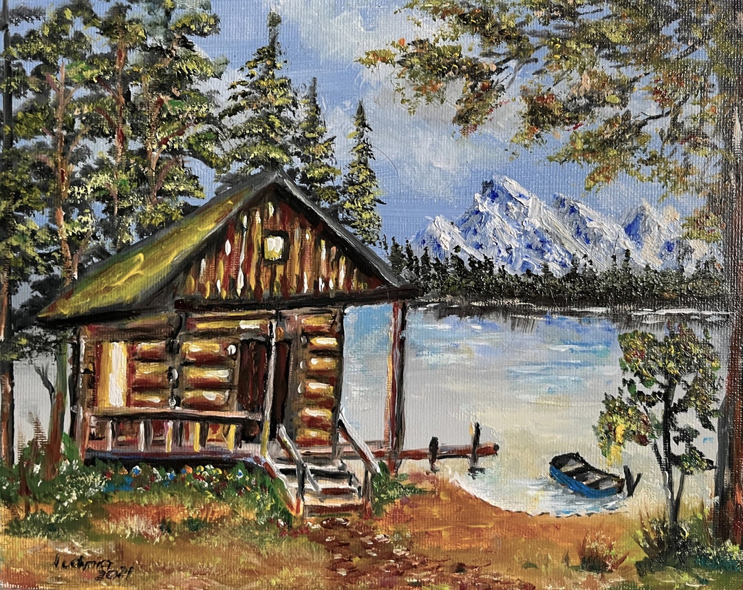 CABIN (172) Original Oil Painting on Canvas Panel, 8"x10" - Etsy