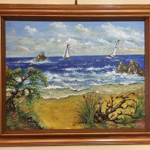 COAST (149) original acrylic painting on the canvas panel, 11&quot;x14&quot;