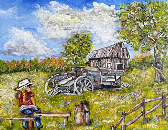 Old Panel With Original Painting Old Panel With Original Painting