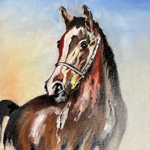 HORSE (156) original oil painting on the canvas panel, 11&quot;x14&quot;