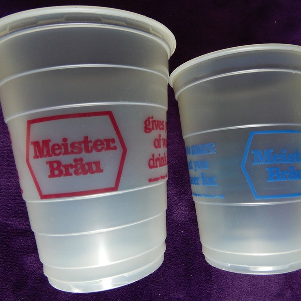 Vintage Meister Brau Plastic Beer Cups