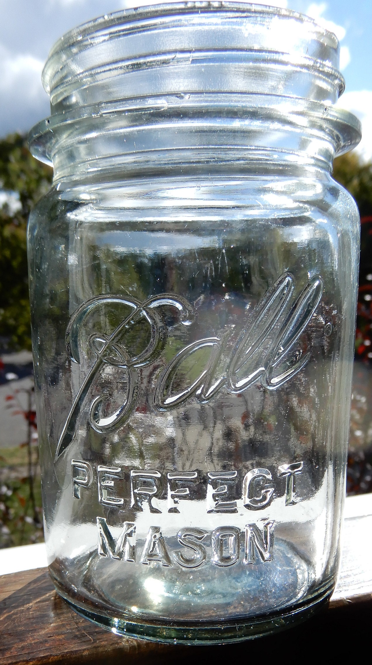 Vintage Ball Perfect Mason Pint Jar With Smokey Clear Glass - Etsy