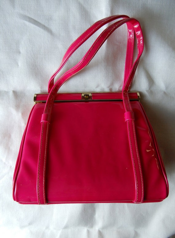 hot pink patent leather purse