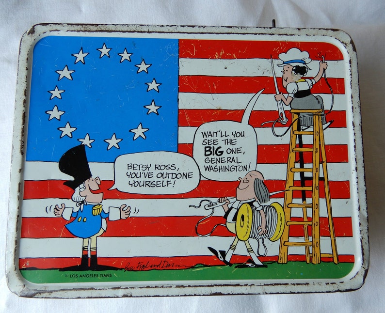 1975 Yankee Doodles Metal Lunch Box From Thermos Etsy