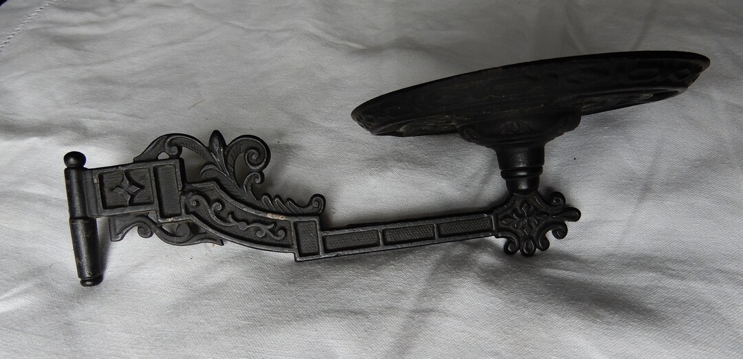 Antique Cast Iron Oil Lamp Holder Wall Sconce With Wall Mount Etsy