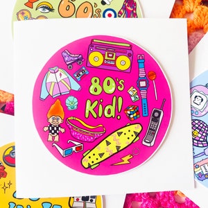 Carte d'anniversaire pour enfant des années 80, née dans la nostalgie des années 80, fête d'anniversaire des années 80, née dans les années 80, années 80, carte pour elle, GenerationX, Millennials