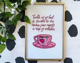 Cup Of Ambition Dolly Parton Print | 9 to 5 Dolly Parton Print | Coffee Print | Inspirational Art Print | Dollywood | Motivational Print |