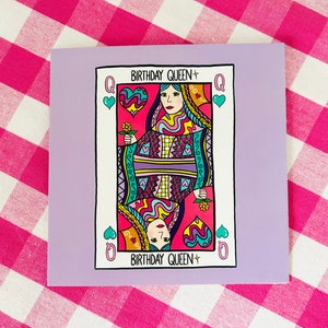 Geburtstag Königin Karte, Geburtstagskarte für Sie, Tarot Geburtstagskarte, niedlich, Girly Geburtstagskarte, Königin Geburtstagskarte, Funky, schrullig, moderne Karten