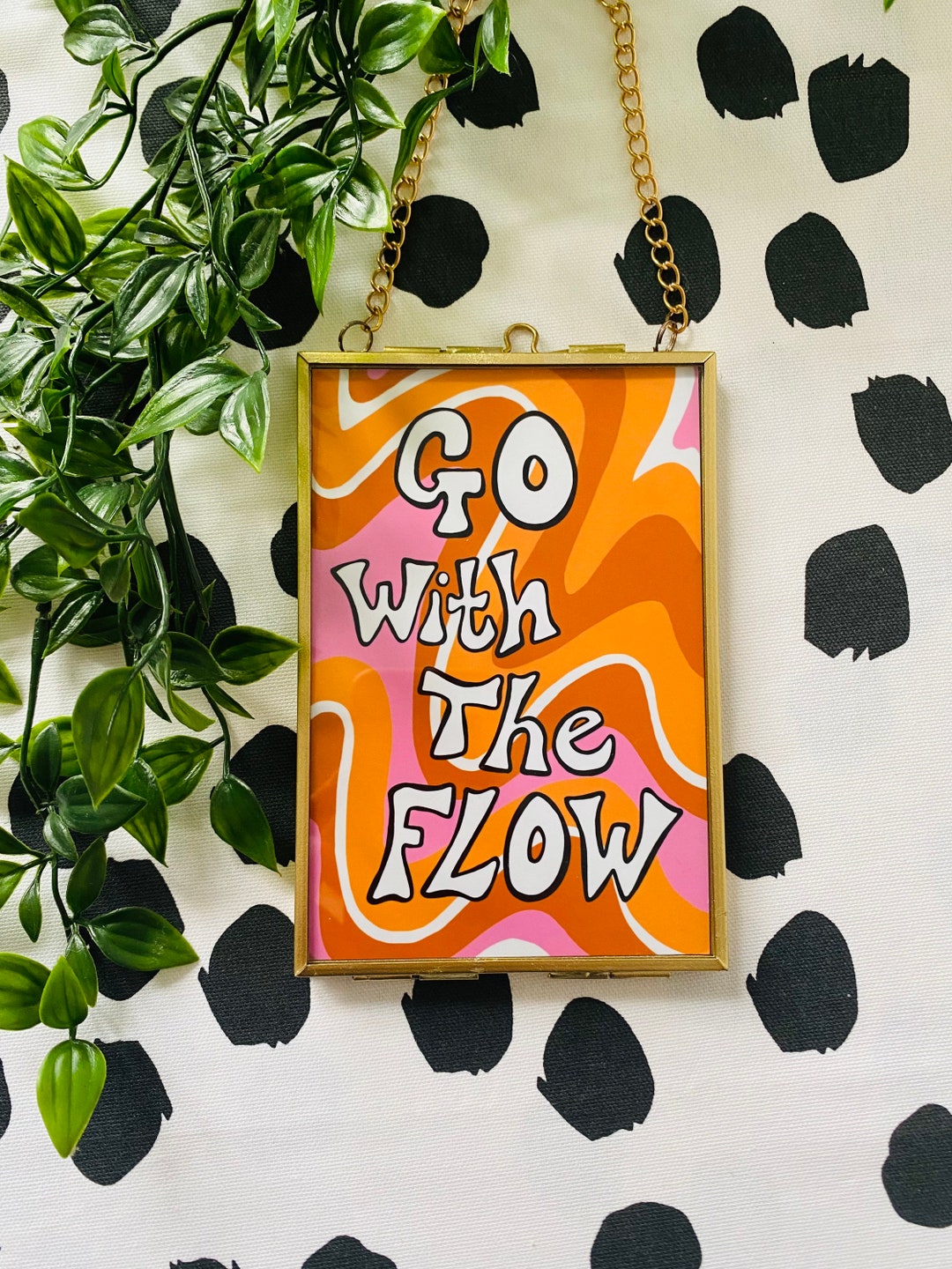 Go With the Flow Retro Inspired Art Print | Hippie Indie Aesthetic Wall ...