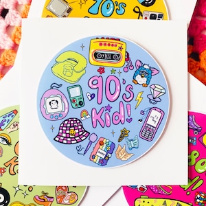 Carte d'anniversaire pour enfant des années 90, née dans la nostalgie des années 90, carte d'anniversaire rétro, milléniaux, née dans les années 1990, années 90, carte pour elle, fête des années 90,