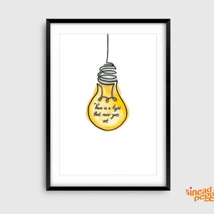 Lámina de The Smiths «There Is A Light That Never Goes Out» / Póster musical de The Smiths / Lámina artística con la letra / Lámina artística de Morrissey / Láminas artísticas indie