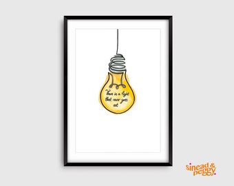 The Smiths ‘There Is A Light That Never Goes Out’ Print | The Smiths Music Poster | Lyric Art Print | Morrissey Art Print | Indie Art Prints