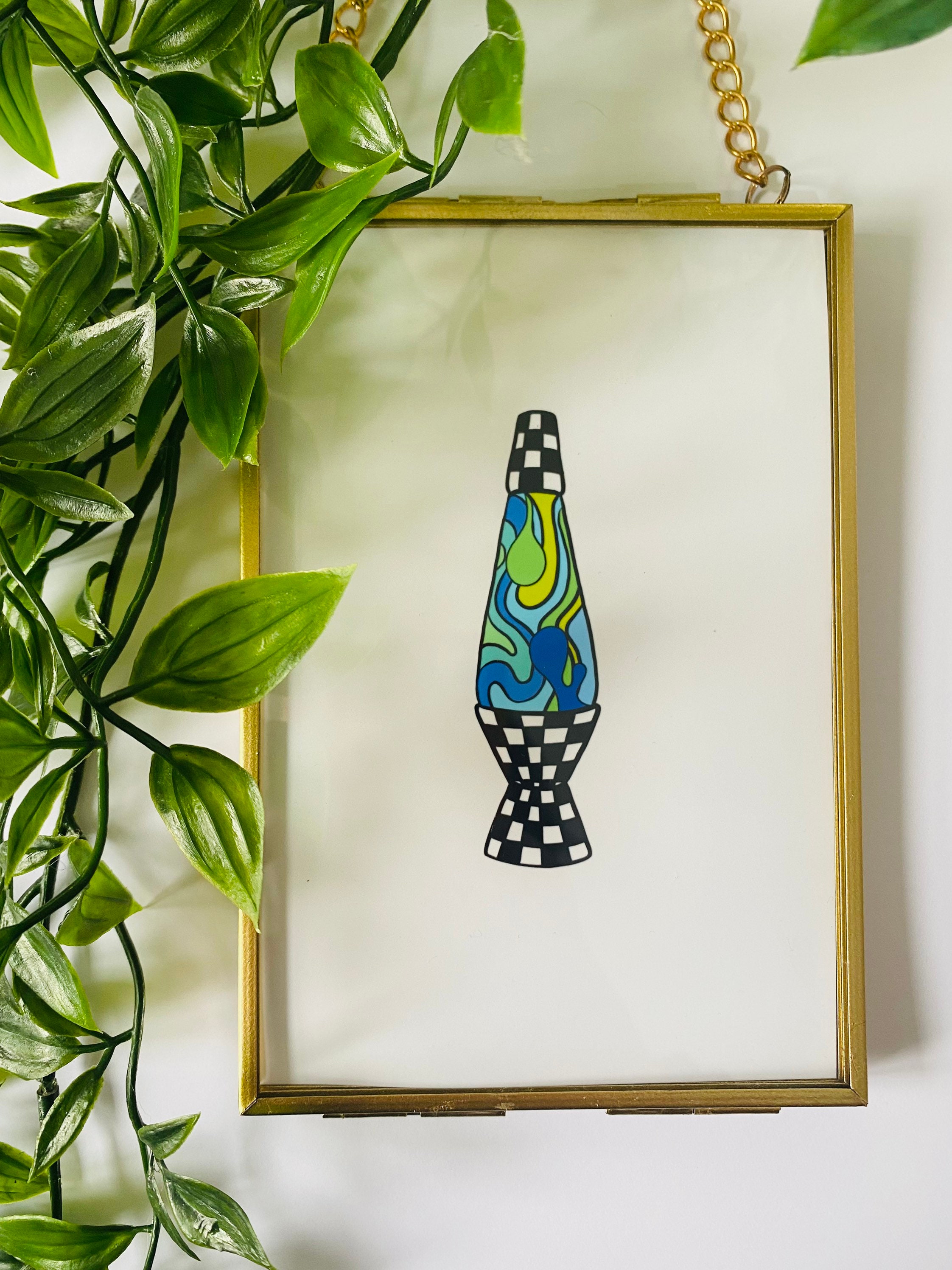 Trippy Checkerboard Lava Lamp Art Print, Punk Pop Art, Skater Print, Vintage, Retro Wall Art, 90s, 2000s, 70s Fashion Prints, Gallery Wall,