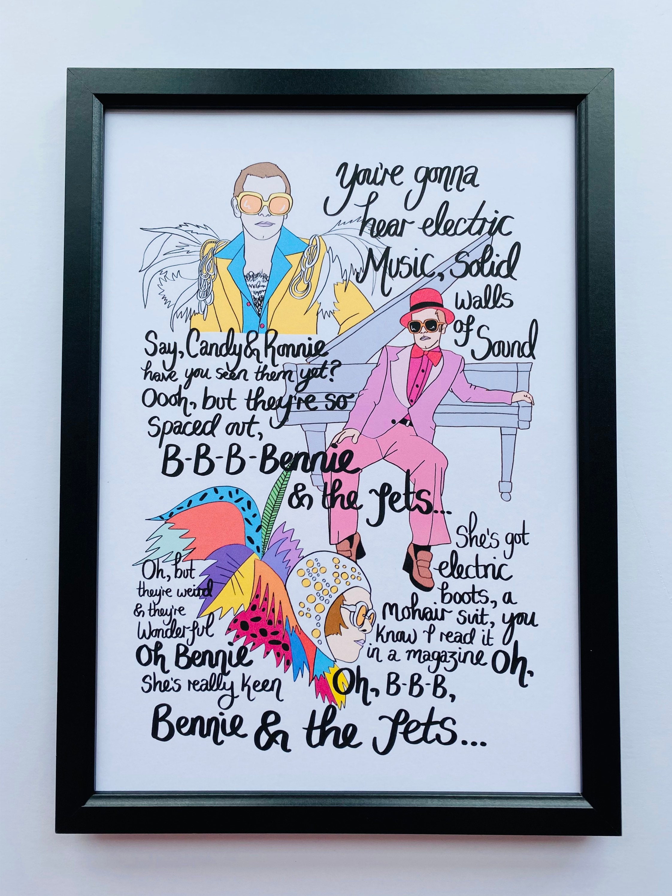 Elton John Typography Portrait in songs & lyrics tribute print – The Icons  Collection