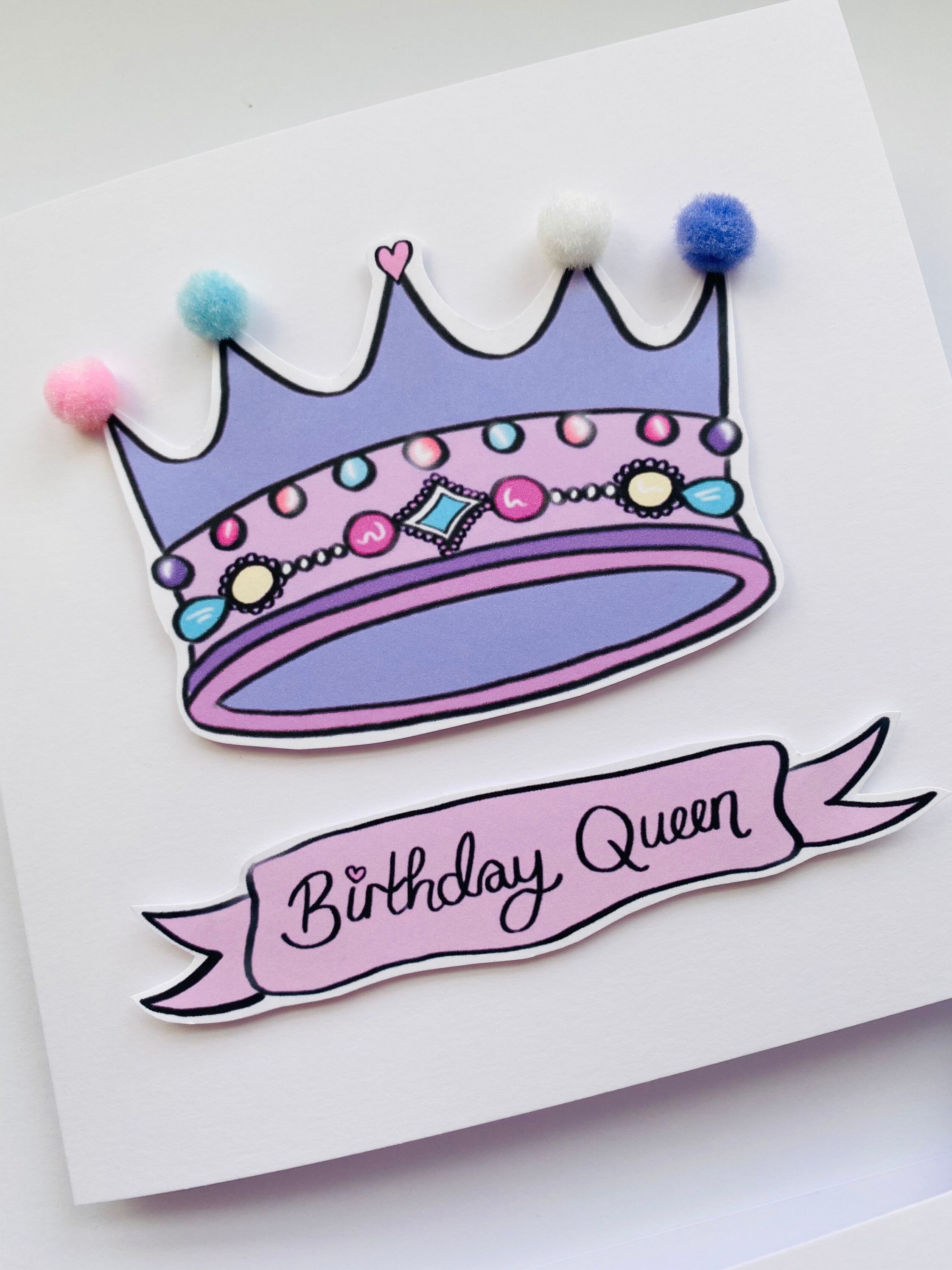 Birthday Queen Birthday Greetings Card Gifts For Her Etsy
