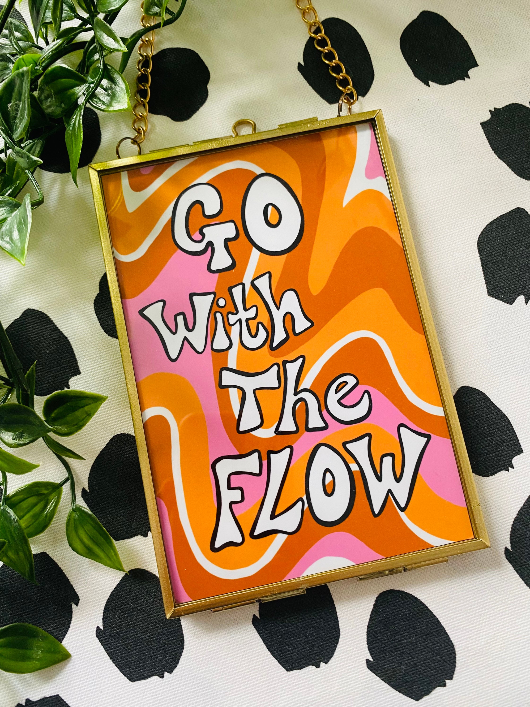 Go With the Flow Retro Inspired Art Print | Hippie Indie Aesthetic Wall ...