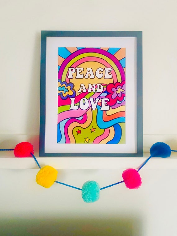 油彩画　8号　Love and peace Love Peace Freedom 