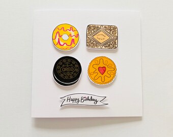 de voeux de biscuits d'anniversaire | Carte d'anniversaire drôle | Jolie carte d'anniversaire | Cadeaux biscuits | d'anniversaire pour amateur de biscuits | Carte faite main Royaume-Uni