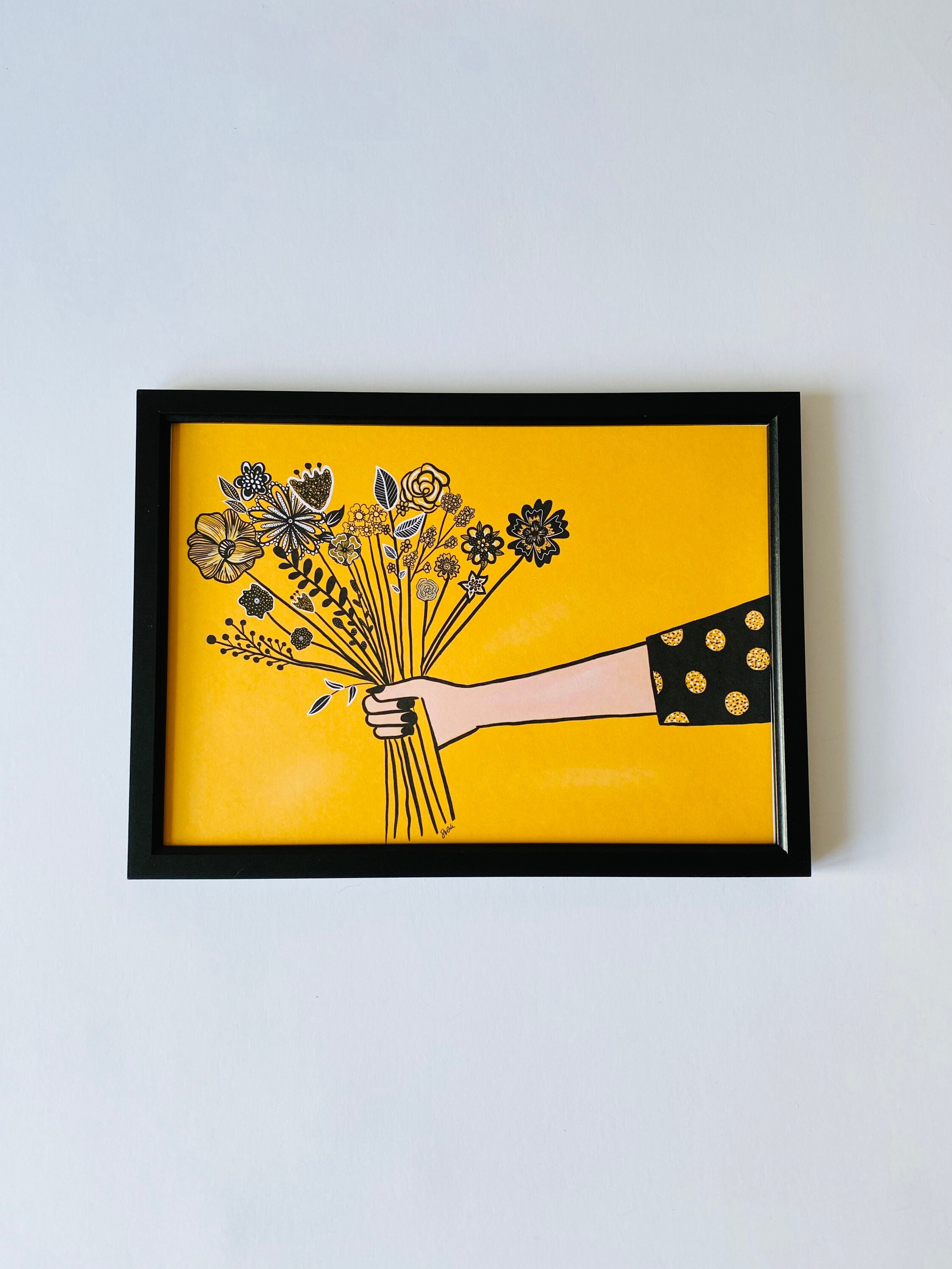 Mustard Yellow Art Print A4 A5 Flower Print Mustard Etsy UK