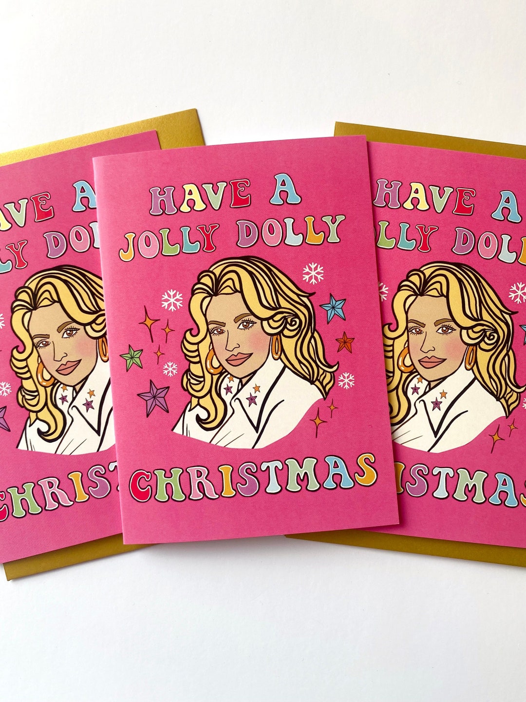Dolly Parton Jolly Dolly Christmas Card Fun Bright Funny Etsy