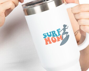 Caneca Térmica Surf Mom: Copo Térmico de Aço Inoxidável de 1,18 L (40 oz)