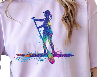 Women's Stand Up Paddleboard Comfort Colors T-shirt sizes S to 4XL