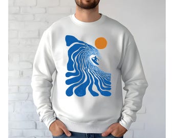 Surfer in Big Waves Sweatshirt | Surfing Ocean Wave Crewneck