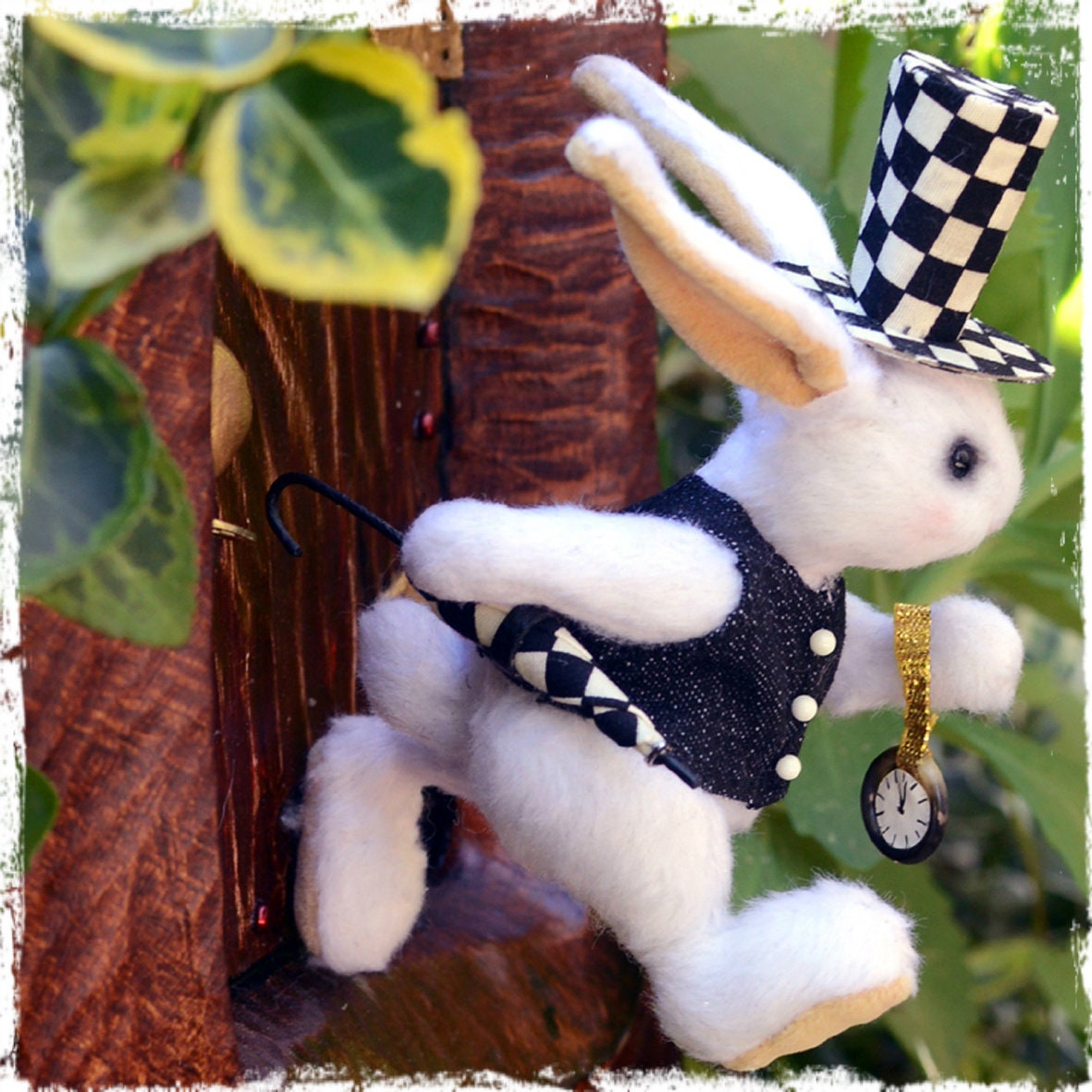 Ooak Alice in Wonderland Artist Teddy WHITE RABBIT Art Teddy Hase ...