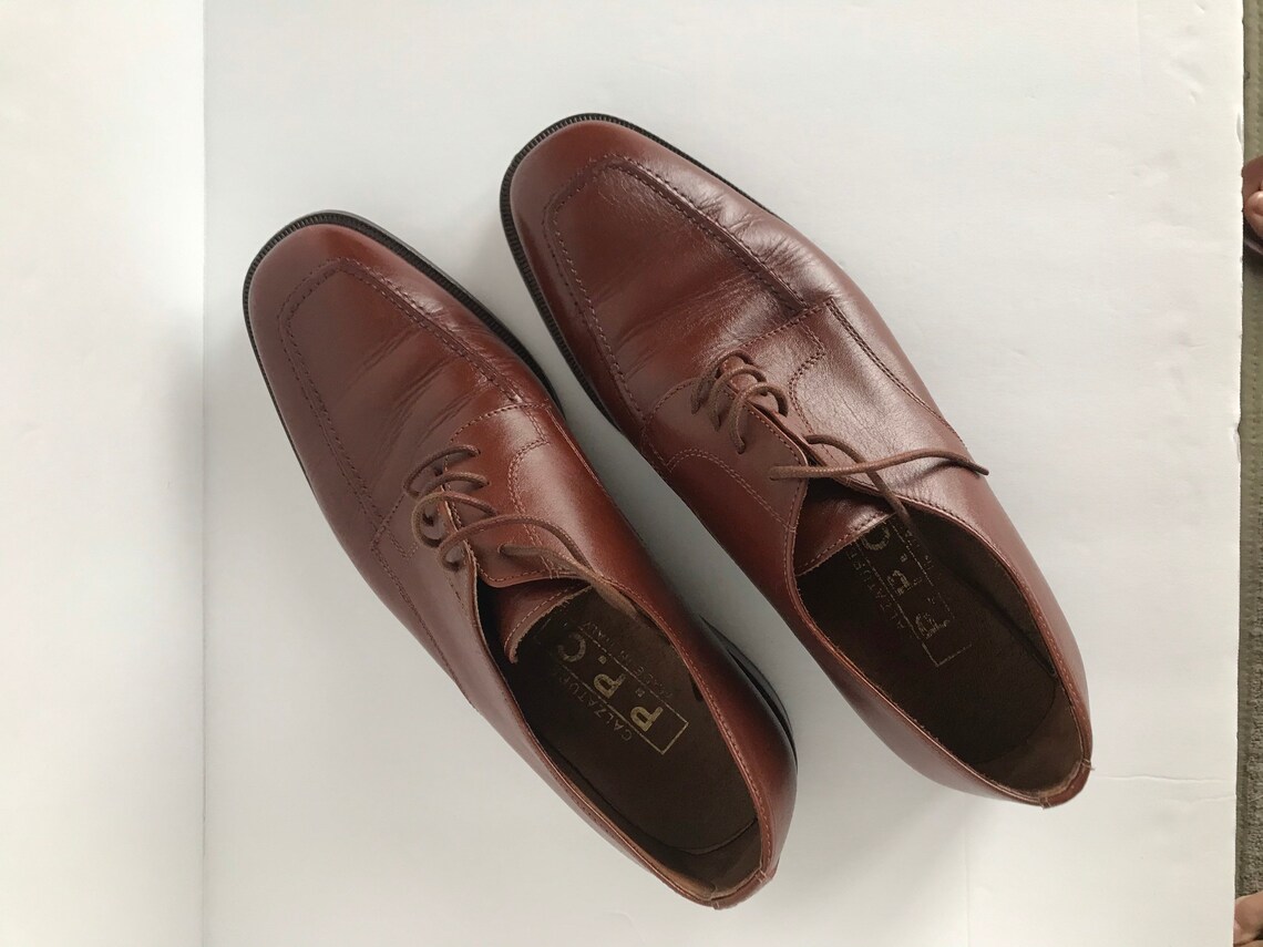 Mens Shoes Vintage Italian Brown Leather Vero Cuoio For Etsy