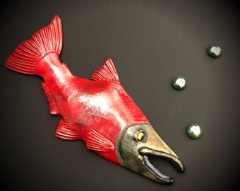 Spawning Red Salmon Raku