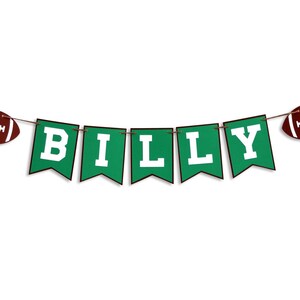 Football Themed Birthday Party Name Banner, Football Birthday Party image 1