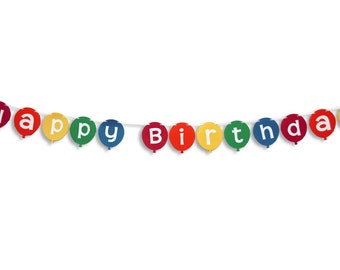 HAPPY BIRTHDAY Balloon Banner, Happy Birthday Balloon Garland, Birthday Banner, Birthday Garland, Birthday decoration, Bunting