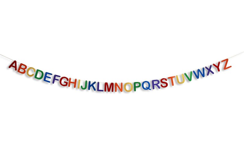 abc alphabet rainbow banner etsy