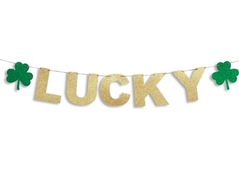LUCKY Banner, Happy St Patricks Day Banner, St Patricks Day decoration